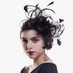 Gorgeous Black Beloved Millinery Fascinator Side Loop Feathers Ribb…